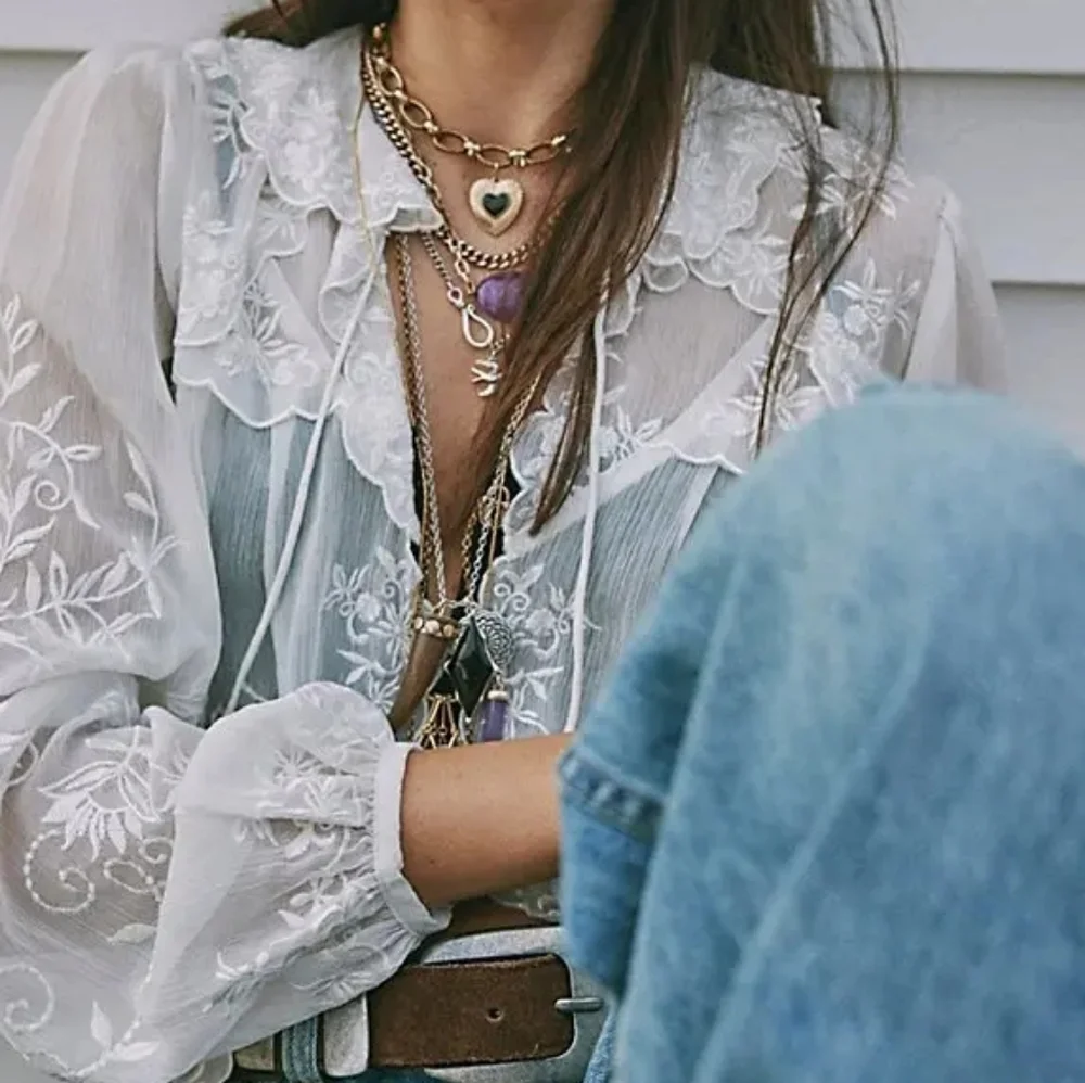 Free People Zella Layered Necklace/Mixed Metal - Picture 2 of 12
